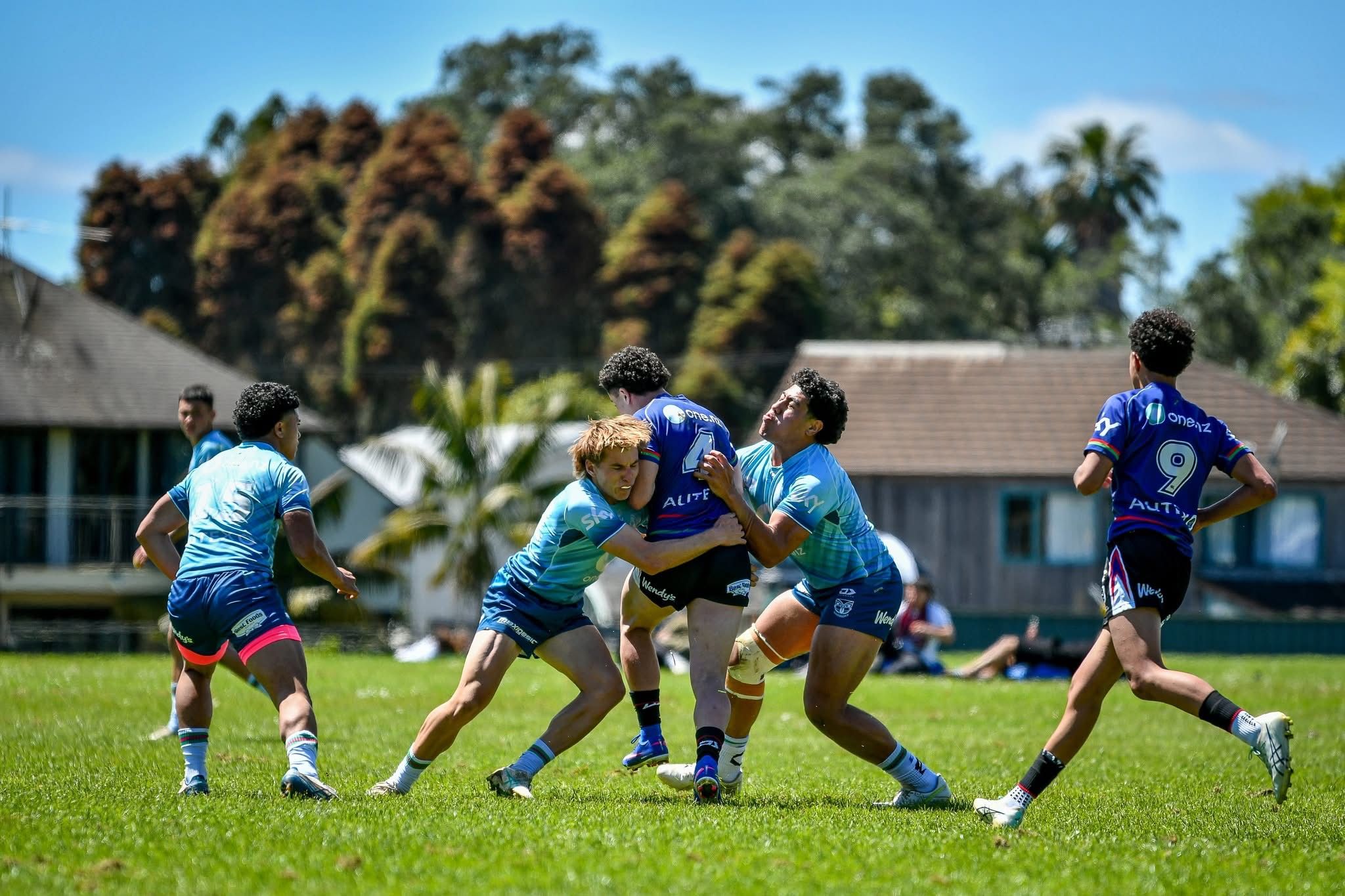Carson wearing jersey number four during the Auckland rugby league trial